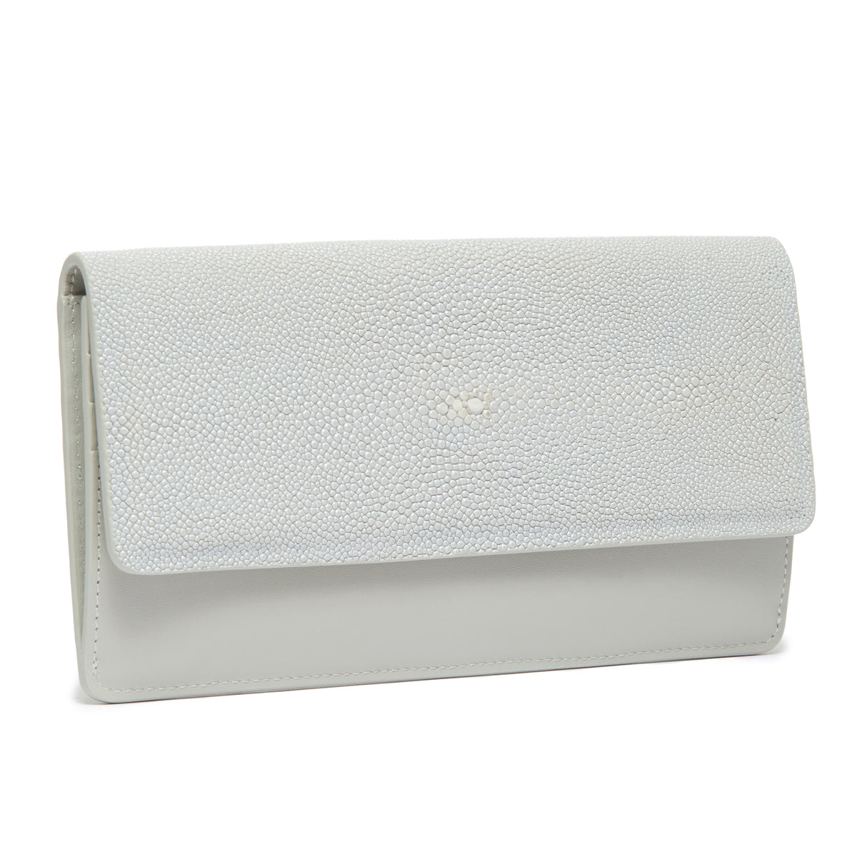 Maya Shagreen Fold Front Wallet Zip Back