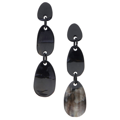 CTE65 Natural Horn Petal Drop Earring On Post