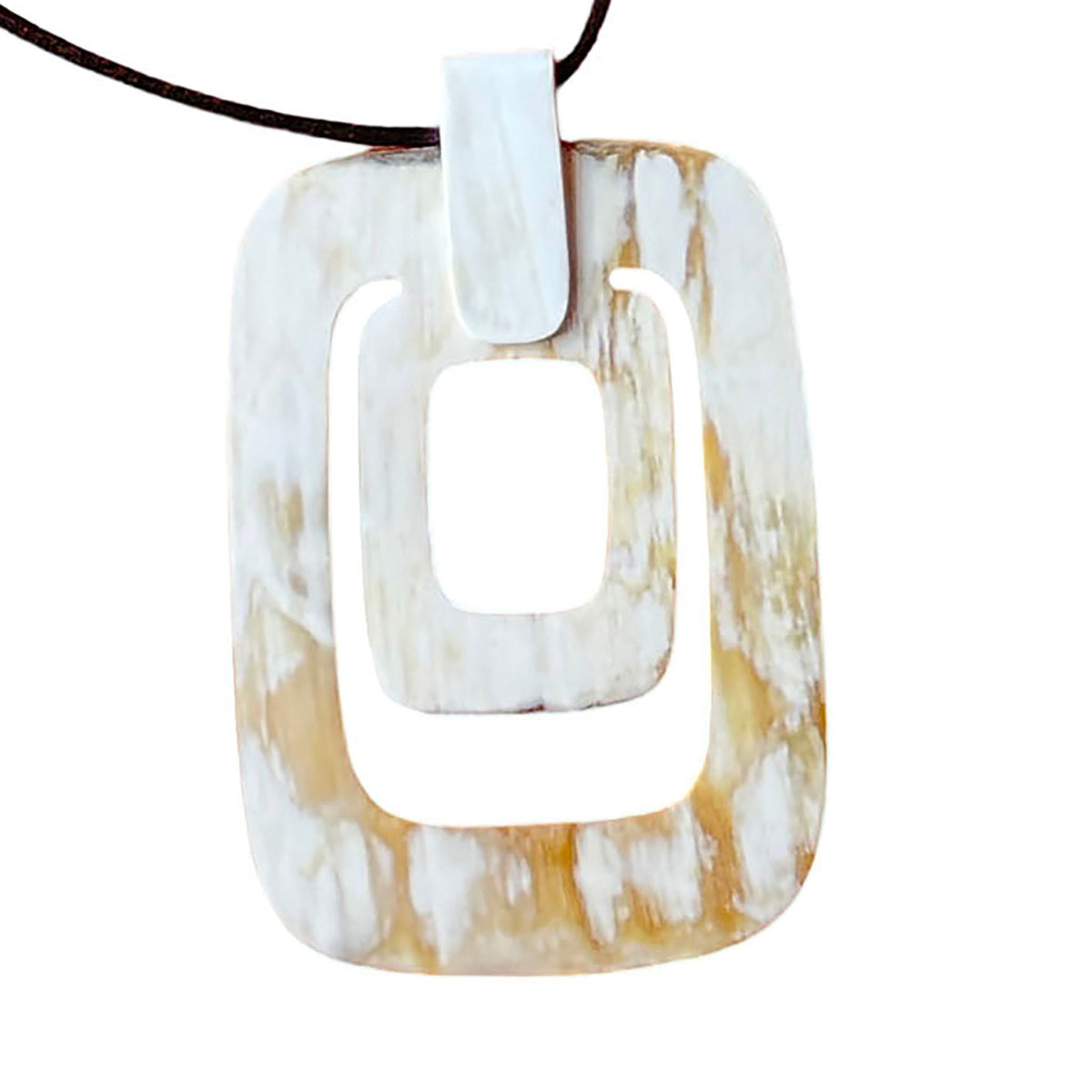 CTNP29 Natural Horn Geometric Pendant