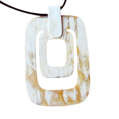 CTNP29 Natural Horn Geometric Pendant