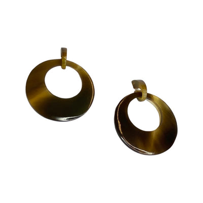 CTE109 Honey Horn Door-Knocker Earring On Post
