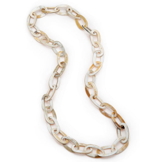 CTN130 Light Natural Horn Link Necklace