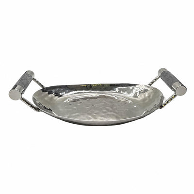 12  Hand Forged SS Oval Tray Shagreen