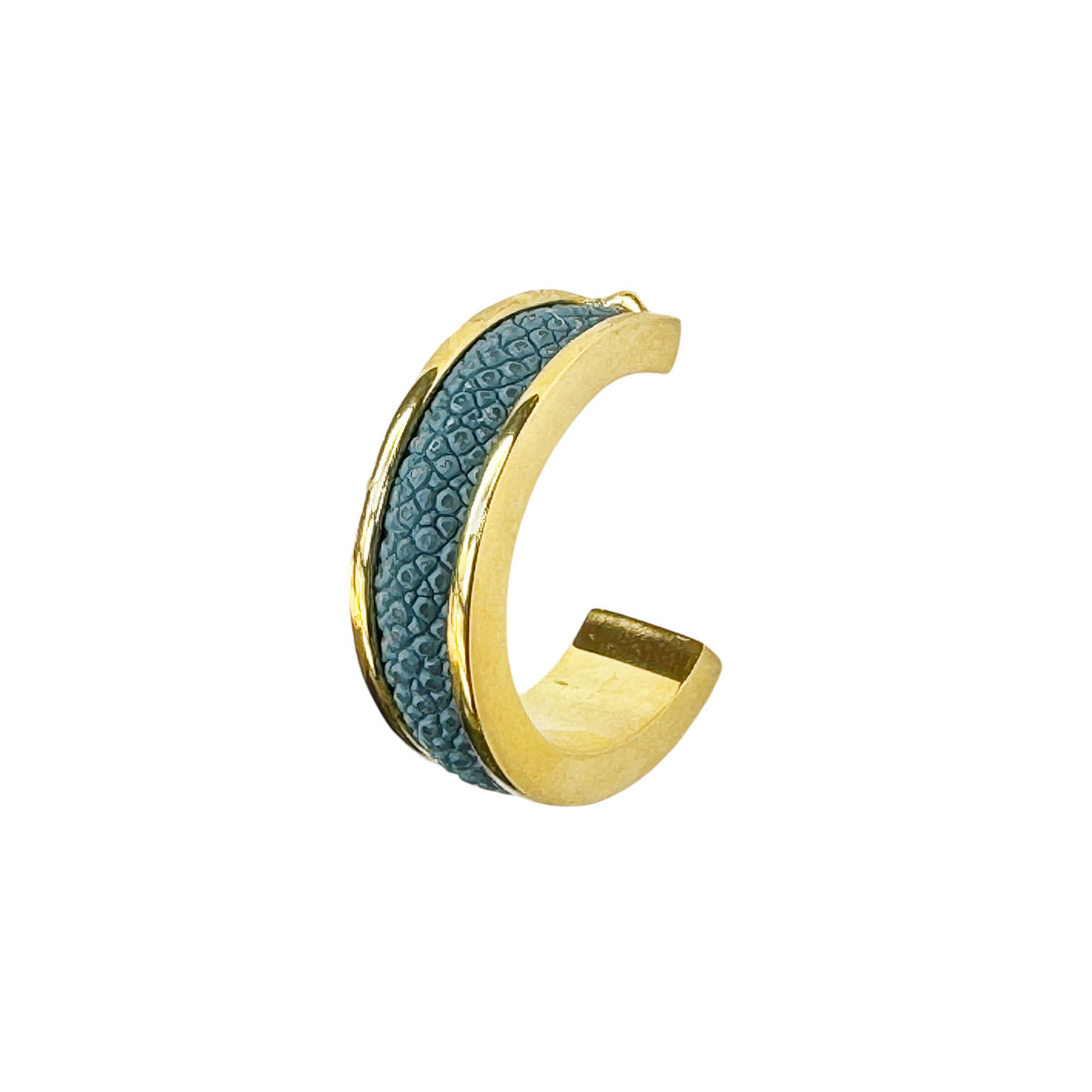 LUNA Gold Plated Earring Shagreen Inlay