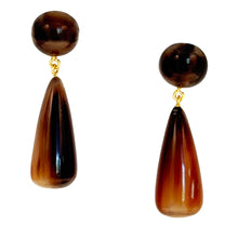 OSE10 Mixed color horn tear drop on post