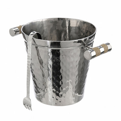 Hand Forged SS Ice Bucket Shagreen Inlay