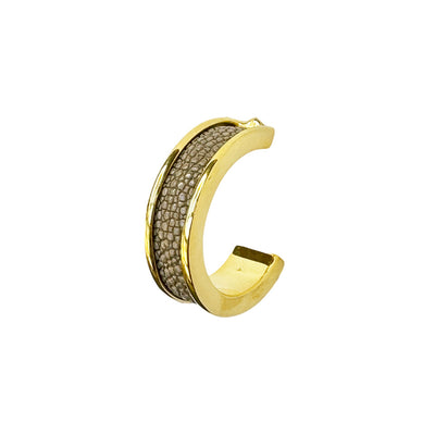 LUNA Gold Plated Earring Shagreen Inlay