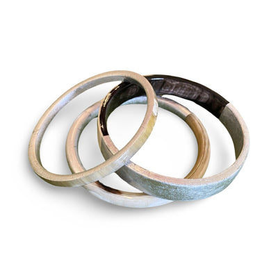CTB198S Natural Horn Bangle Set  With Lacquer
