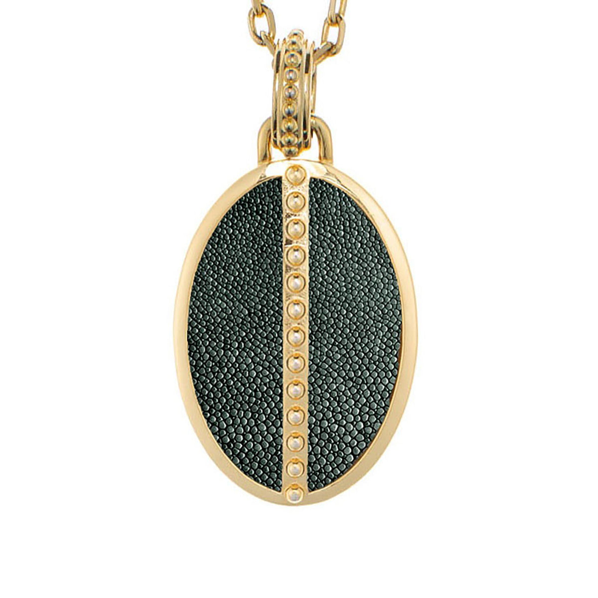 Ava Yellow Gold Pendant  Shagreen
