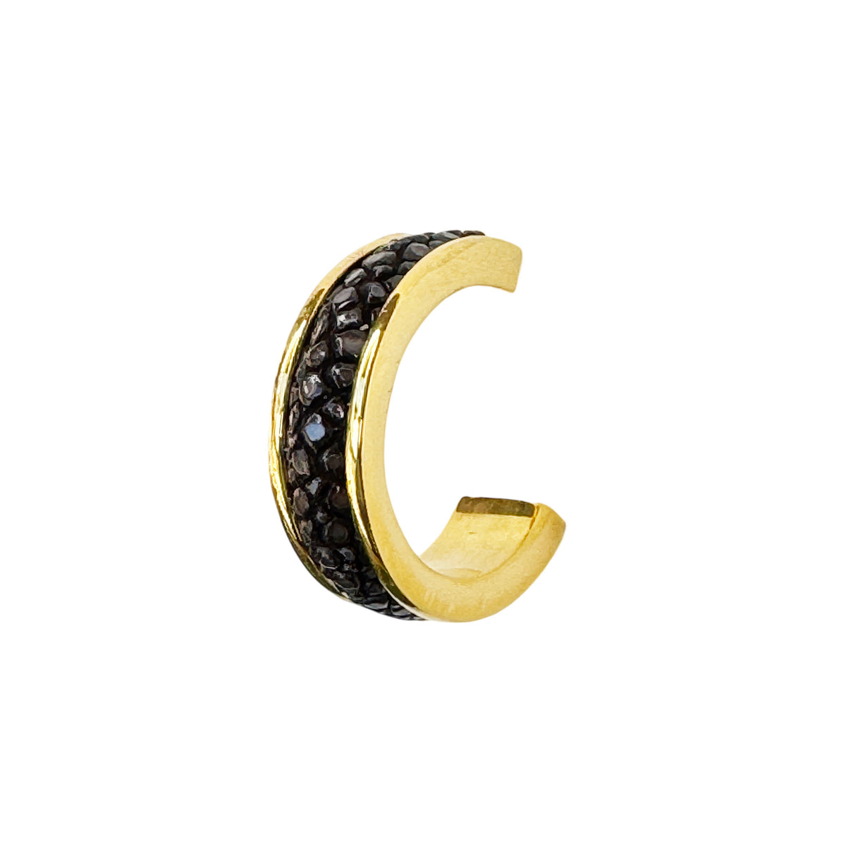 LUNA Gold Plated Earring Shagreen Inlay