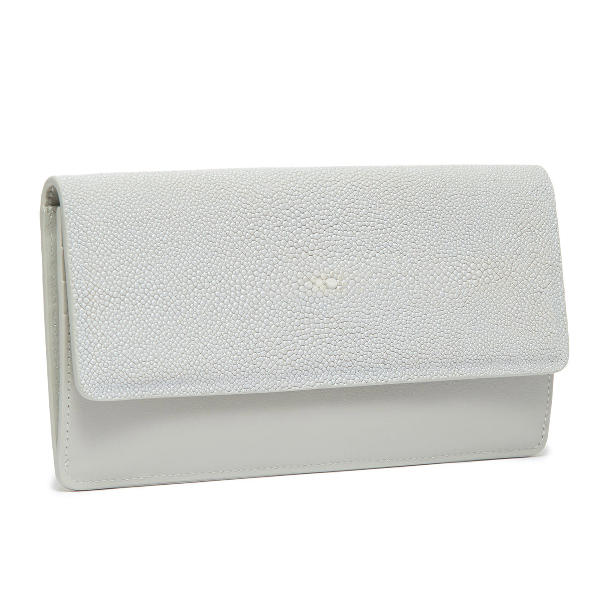 Maya Shagreen Fold Front Wallet Zip Back