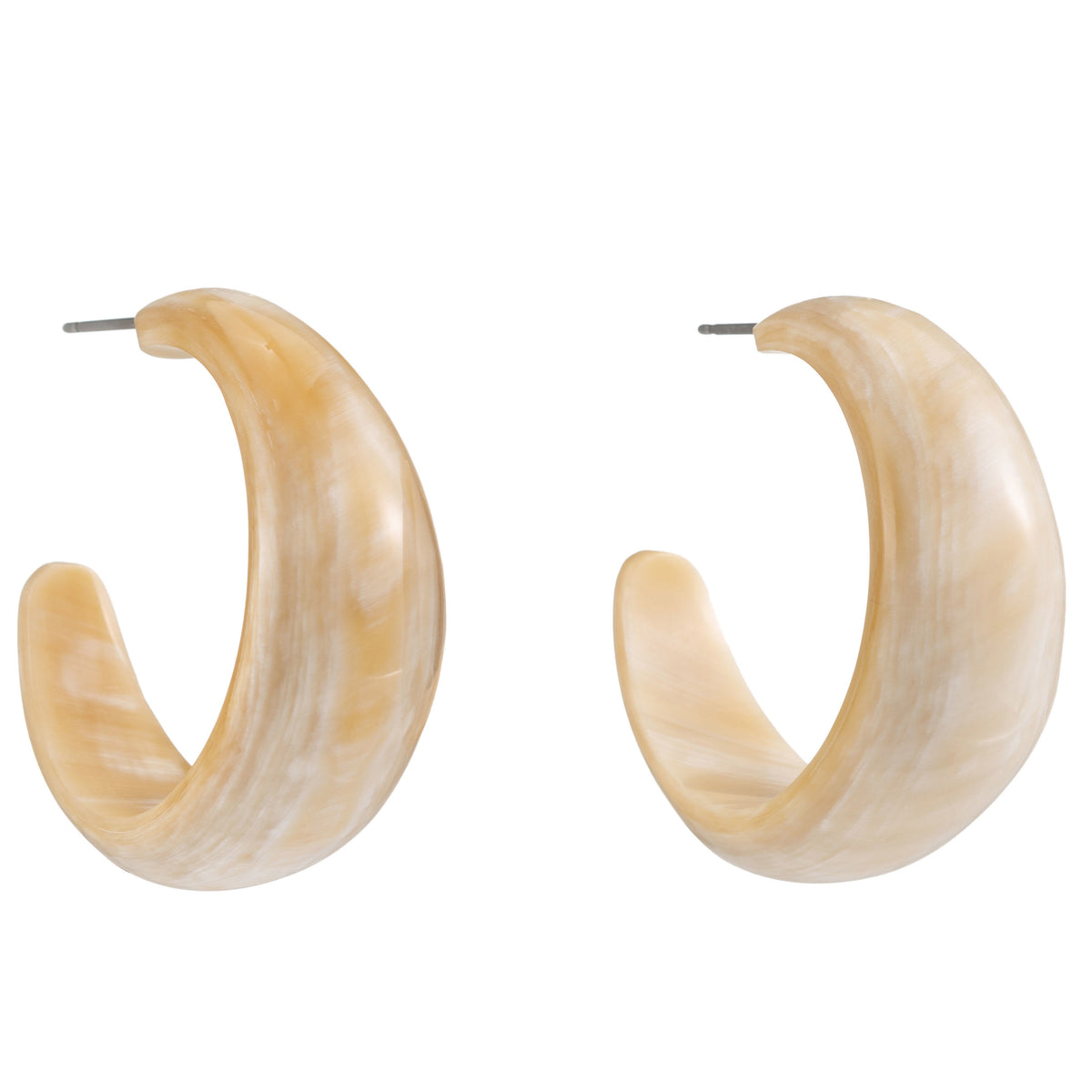CTE85 Natural Horn Drop Earring On Post
