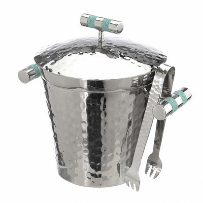 Forged SS Ice Bucket Top Shagreen Inlay