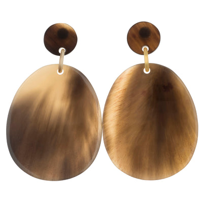 CTE16 Honey Horn Flat Oval Drop On Post