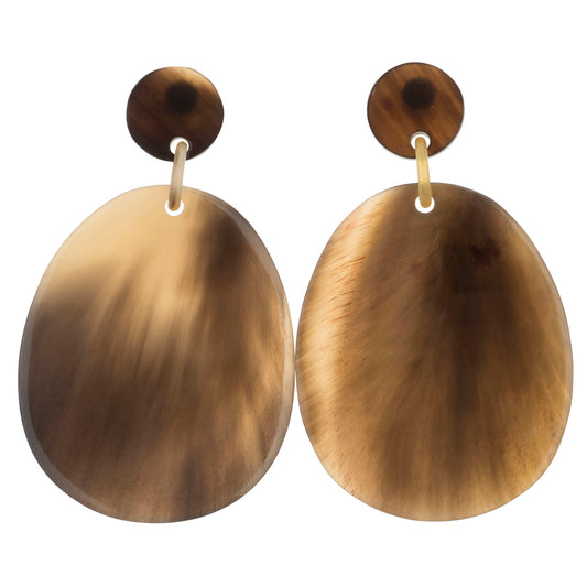 CTE16 Honey Horn Flat Oval Drop On Post