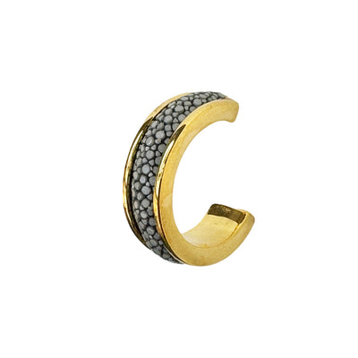 LUNA Gold Plated Earring Shagreen Inlay