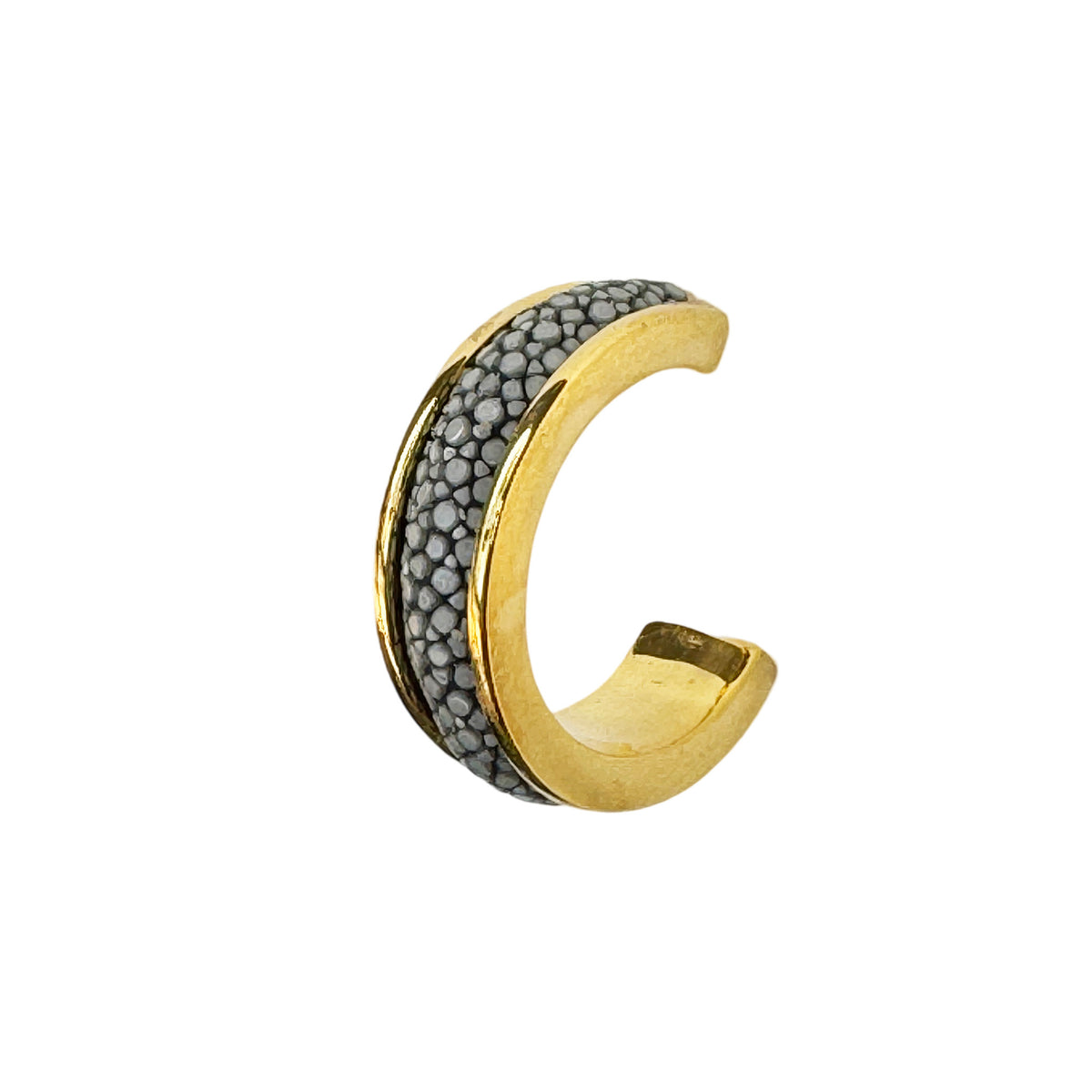 LUNA Gold Plated Earring Shagreen Inlay
