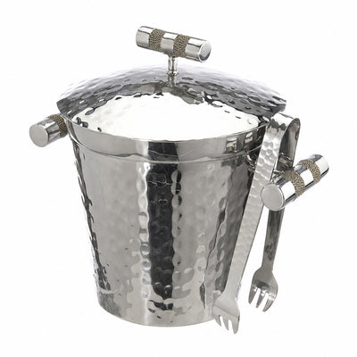 Forged SS Ice Bucket Top Shagreen Inlay