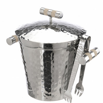 Forged SS Ice Bucket Top Shagreen Inlay