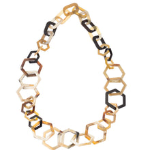 CTN102 Natural Horn Honeycomb Link Necklace