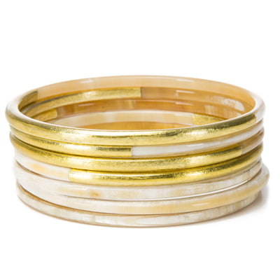CTB156 Natural Horn Bangle Set of 7 With Lacquer