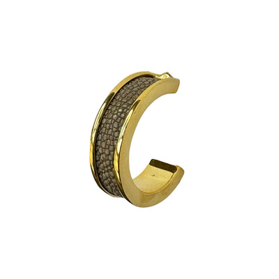 LUNA Gold Plated Earring Shagreen Inlay