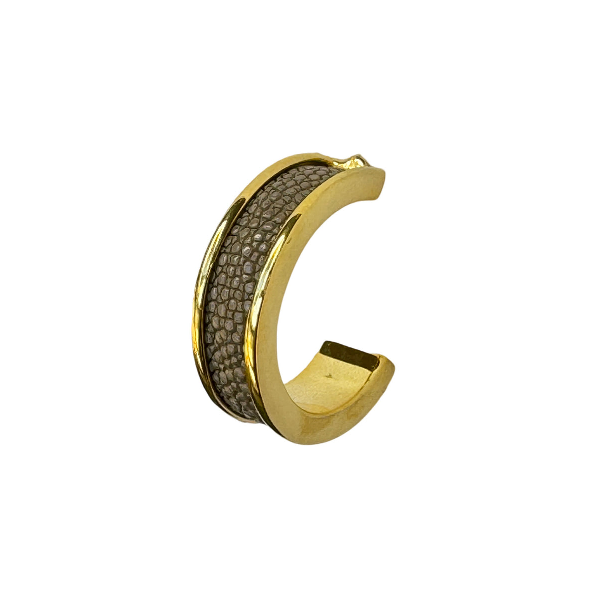 LUNA Gold Plated Earring Shagreen Inlay