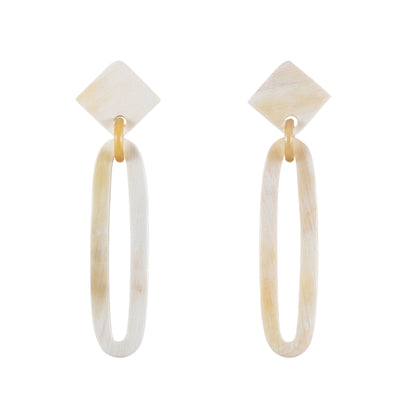 CTE70 Light Natural Horn Drop Earring On Post
