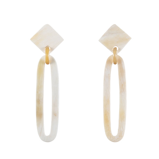 CTE70 Light Natural Horn Drop Earring On Post