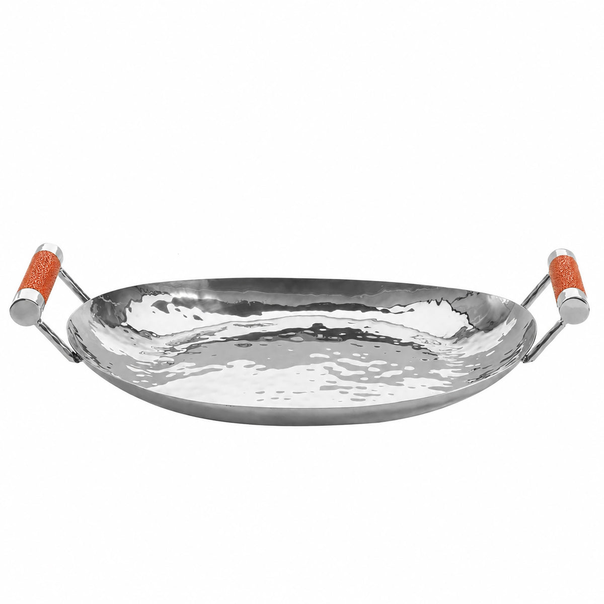 15 in Hand Forged SS Oval Tray Shagreen