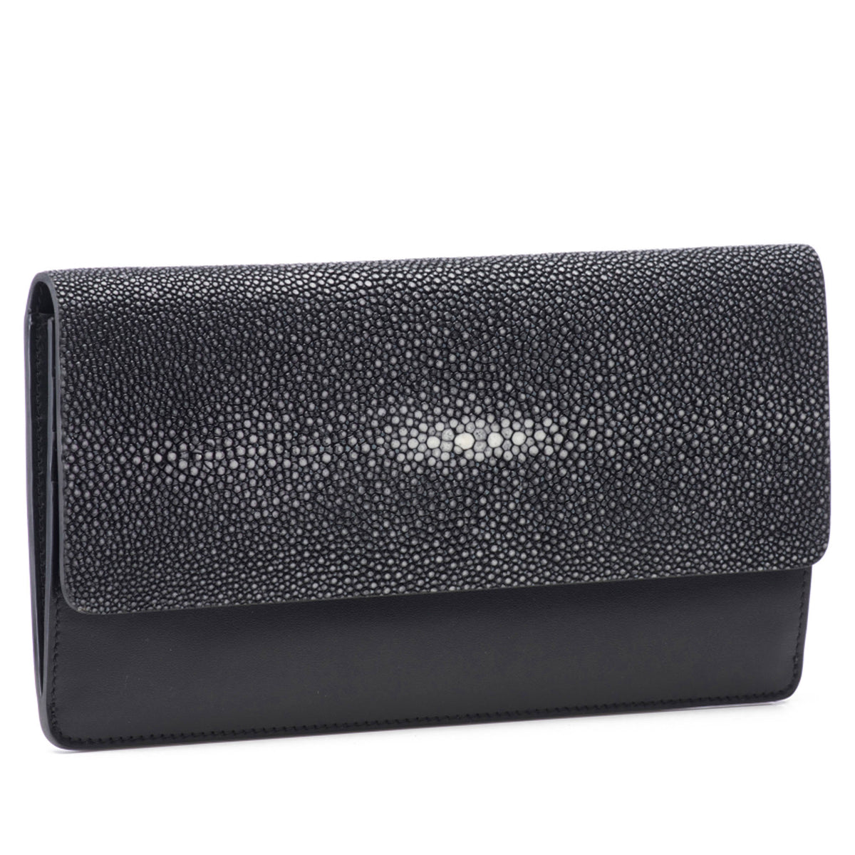 Maya Shagreen Fold Front Wallet Zip Back