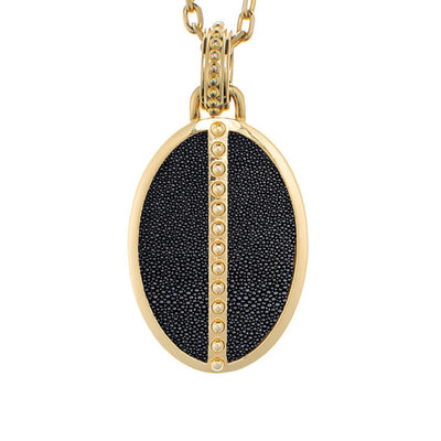 Ava Yellow Gold Pendant  Shagreen