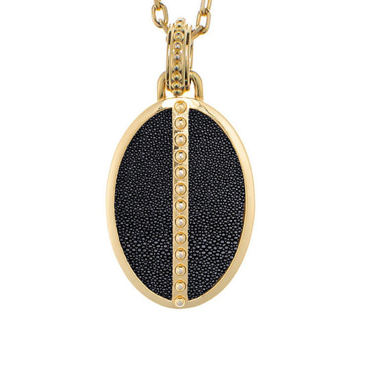 Ava Yellow Gold Pendant  Shagreen