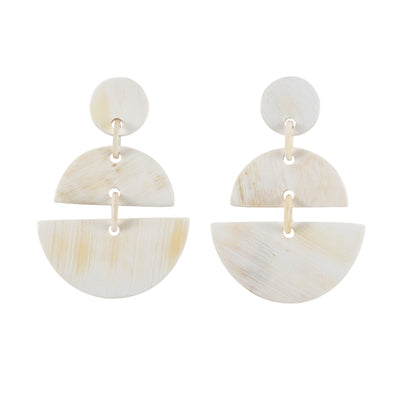 CTE67 Natural Horn Drop Earring On Post