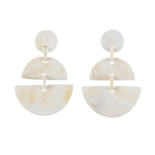 CTE67 Natural Horn Drop Earring On Post