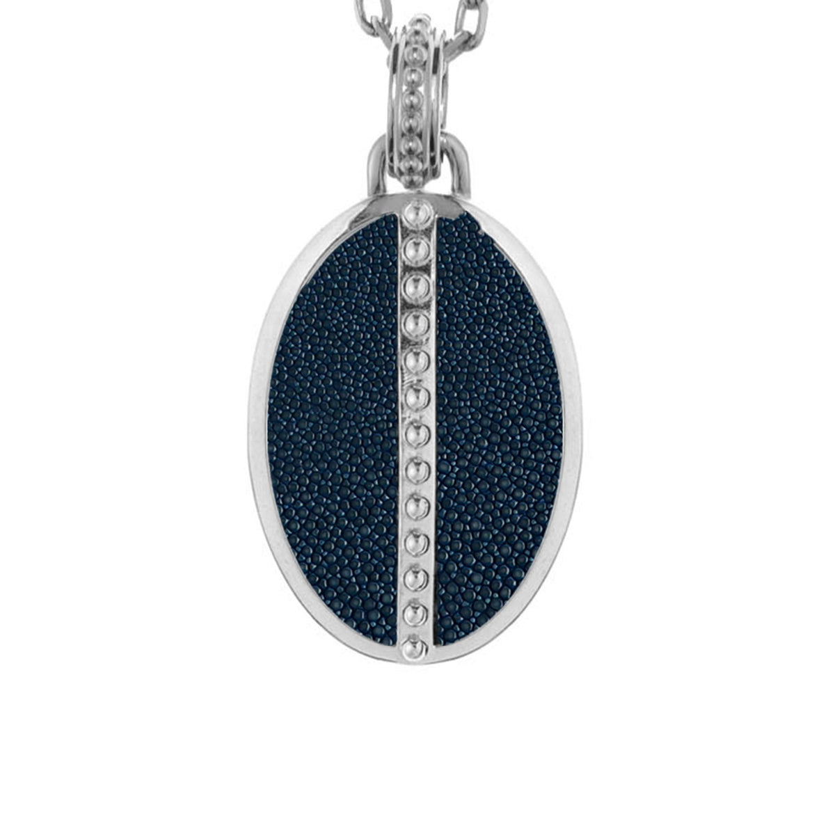 Ava White Gold Pendant  Shagreen