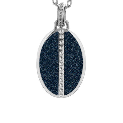 Ava White Gold Pendant  Shagreen