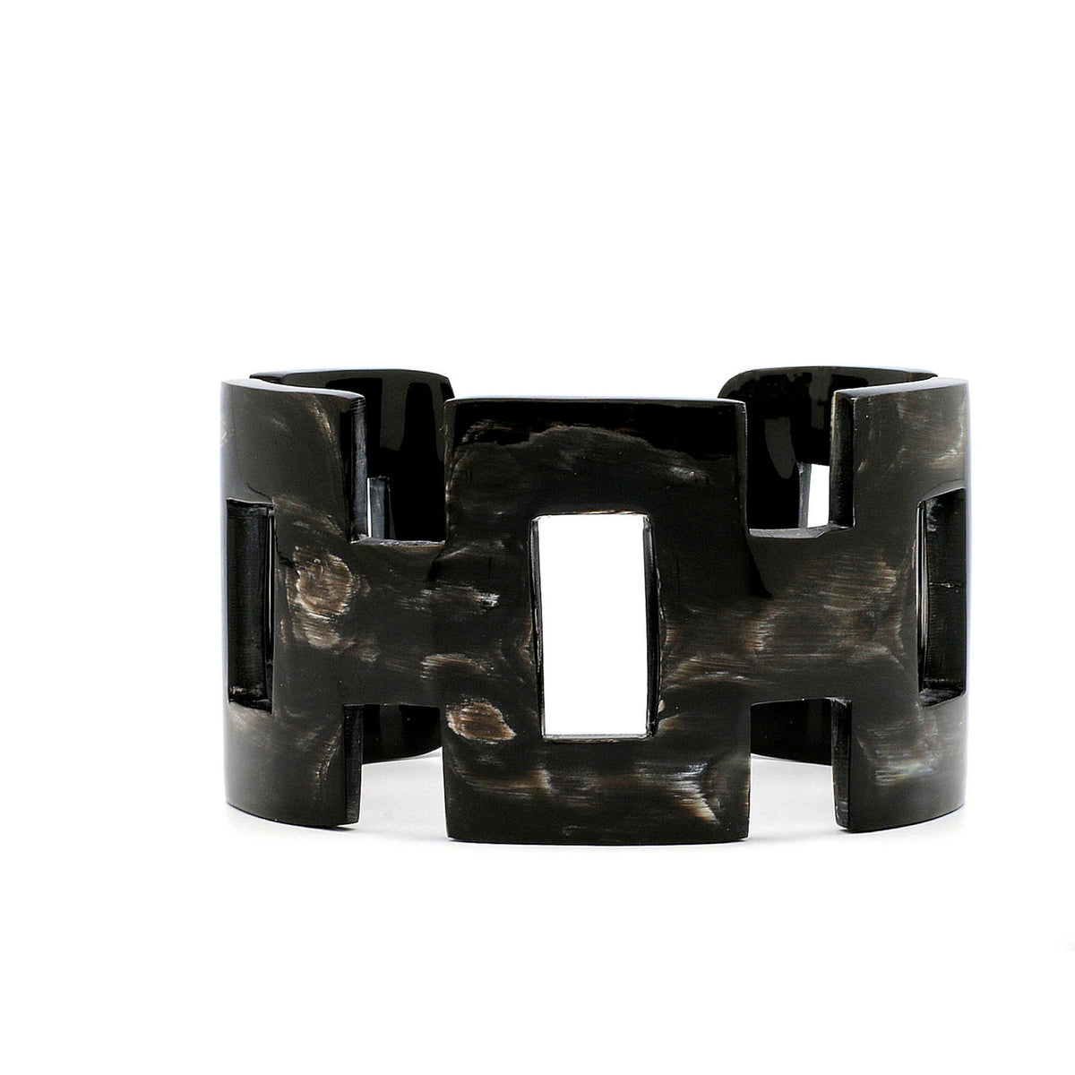 CTB201 Geometric Black + Light Horn Cuff