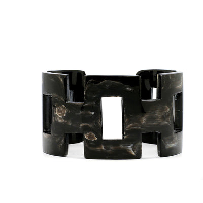 CTB201 Geometric Black + Light Horn Cuff