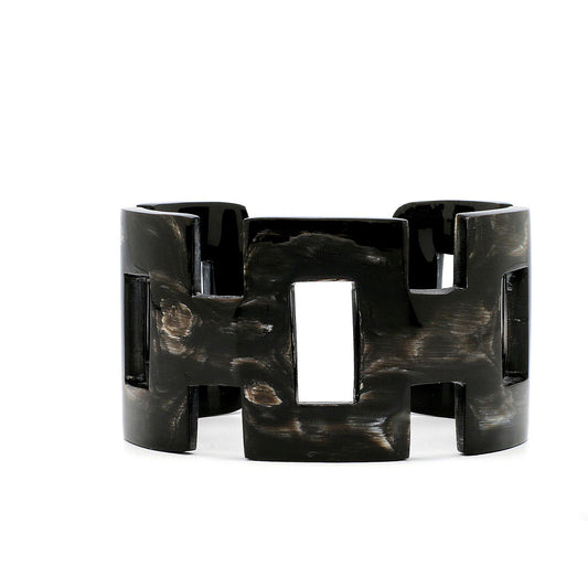 CTB201 Geometric Black + Light Horn Cuff
