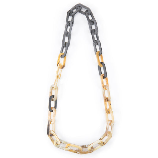 CTN120 Matt Finish Horn Link Necklace