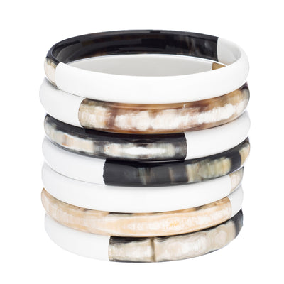 CTB126 Natural Horn Bangles With Lacquer