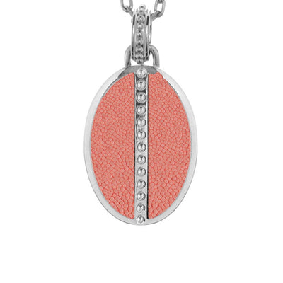 Ava White Gold Pendant  Shagreen
