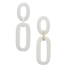 CTE96 Ivory Lacquer Horn Drop Earrings On Post