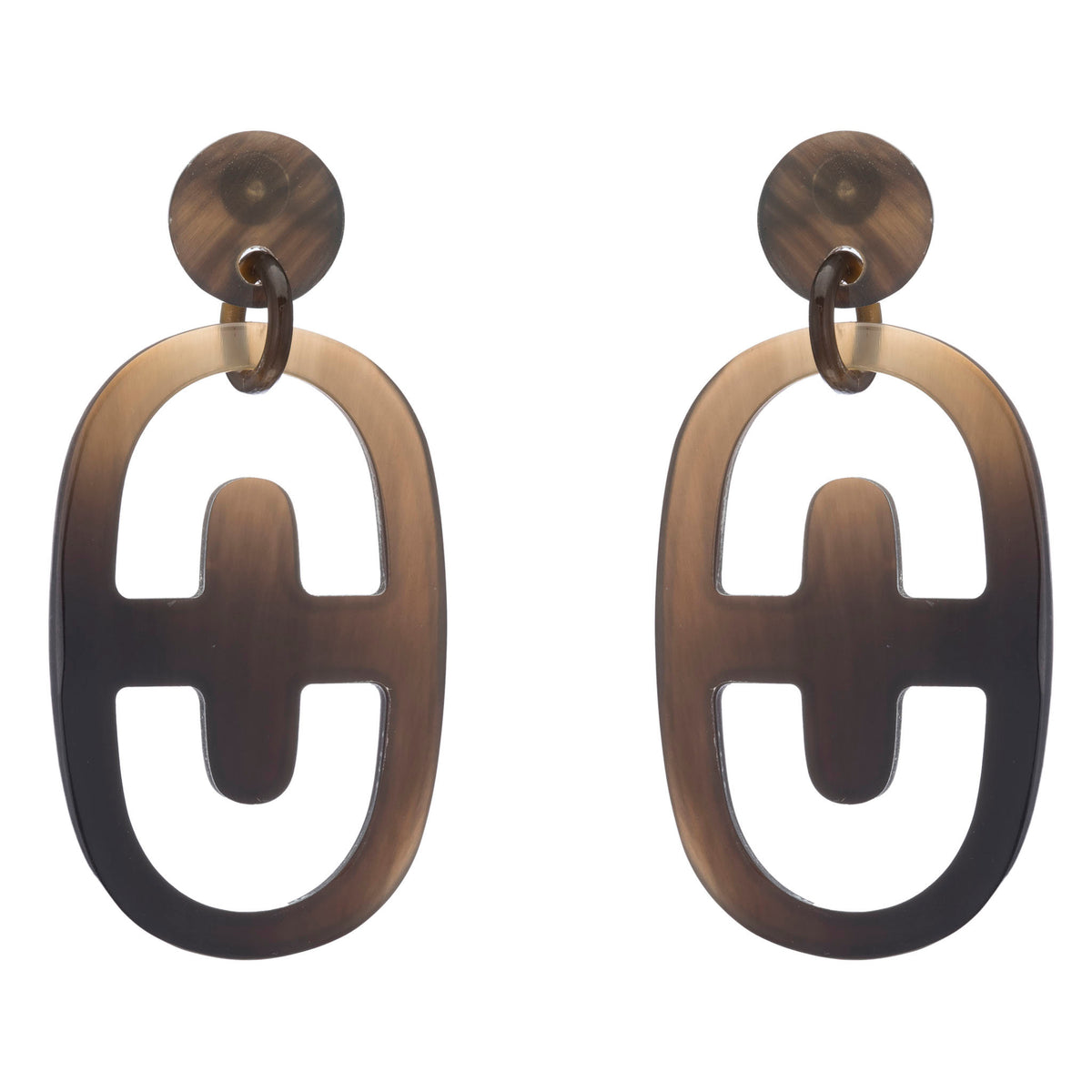 CTE29 Honey Horn Carved Earring On Post