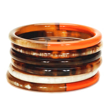 CTB092 Natural Horn Set of 7 Bangles With Lacquer