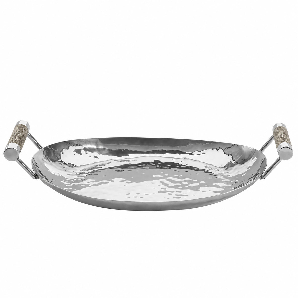 15 in Hand Forged SS Oval Tray Shagreen