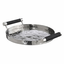 12  Hand-Forged SS Round Tray Shagreen