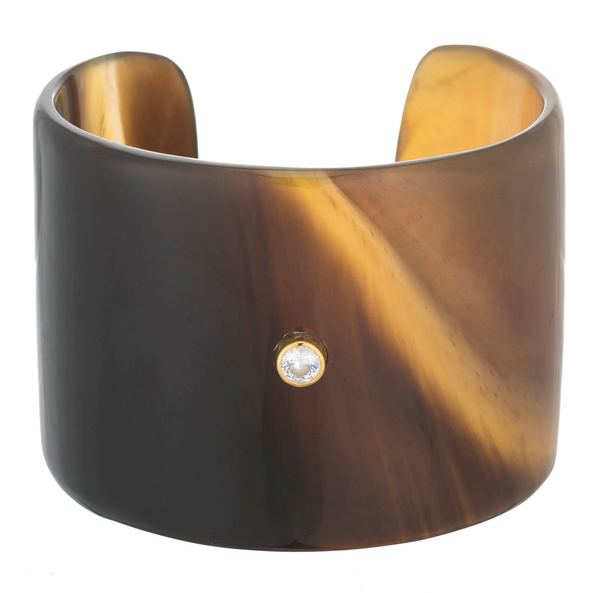 CTB119 Honey Horn Cuff With Crystal