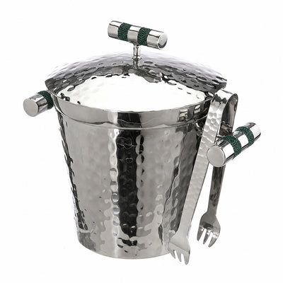 Forged SS Ice Bucket Top Shagreen Inlay